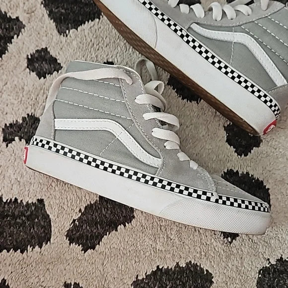 Vans Old Skool Ska-Hi Gray Suede Canvas Shoes Size 1 - Picture 3 of 9